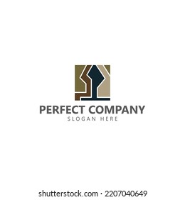 Brown colored abstract square logo. Suitable for company, business, industry, product, and event.