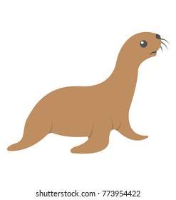 
A brown colored arbor seal flat vector icon 
