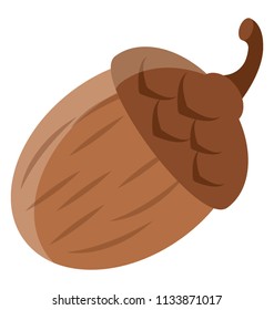 A brown colored designed fruit from oats family representing  acorn