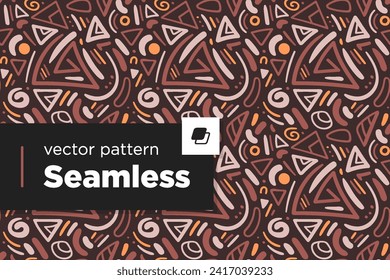 Brown colored elements seamless pattern