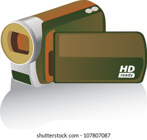 brown colored hd camcorder - illustration