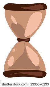 Braunfarbenes Stundenglas, Vektorgrafik, Farbzeichnung oder Illustration.