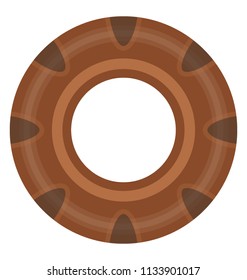 Brown colored rounded sweet dough dessert depicting chocolate donut 