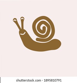 brown colored snail icon symbol