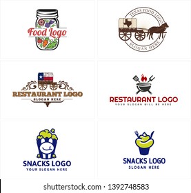 Brown colorful badge logo design horse drawn carriage with grill fork and spatula suitable for restaurant food drink shop healthy food vegetables 