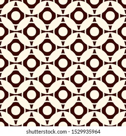 Brown colors seamless pattern with repeated overlapping circles. Round links chain motif. Geometric abstract background. Simple modern surface texture. Digital paper, textile print, page fill. Vector