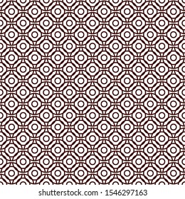 Brown colors seamless pattern with repeated overlapping circles. Round links chain motif. Geometric abstract background. Simple modern surface texture. Digital paper, textile print, page fill. Vector