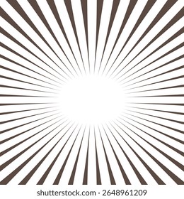 brown colour thik to thin sunburst seamless line pattern, stripes element. Action, burst, speed comic effect lines..