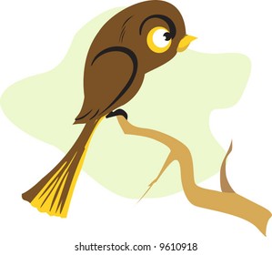 brown coloured bird sitting on the branch of a tree	