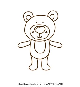 brown contour graphic of bear vector illustration