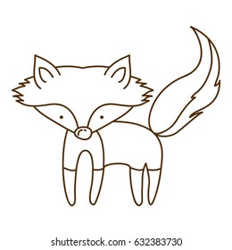 brown contour graphic of fox vector illustration