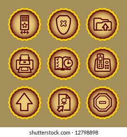 Brown contour web icons, set 4