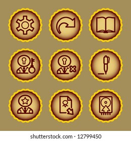 Brown contour web icons, set 6