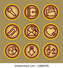 Brown contour web icons, set 11