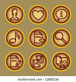 Brown contour web icons, set 10