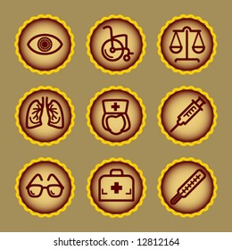 Brown contour web icons, set 13