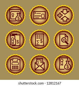 Brown contour web icons, set 14