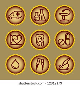Brown contour web icons, set 12
