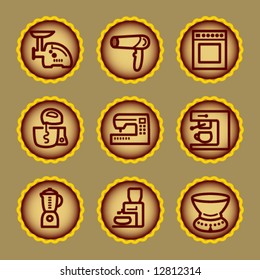 Brown contour web icons, set 19