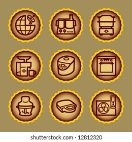 Brown contour web icons, set 17