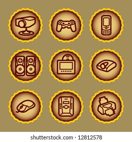 Brown contour web icons, set 21