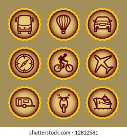 Brown contour web icons, set 20