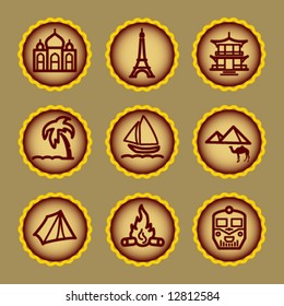 Brown contour web icons, set 22