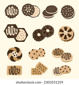 brown cookies with boho style 