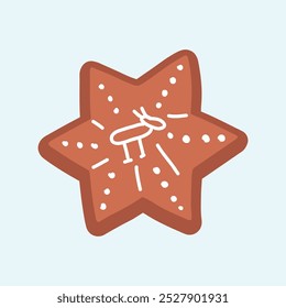 brown cookies. star ginger bread element design