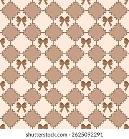 Brown Coquette arcos sin patrón. Para impresiones, papel de embalaje, Fondo de pantalla, textil, estacionario, tela