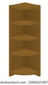 Estantes de rack de esquina marrón. ilustración vectorial