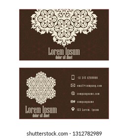 Brown Corporate business or visiting card, professional designer. Vector abstract creative business cards.