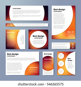 Brown corporate identity design template circles. Vector company style for brandbook. 