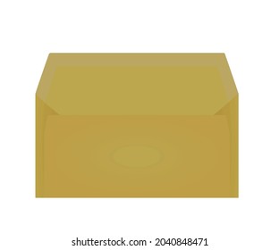 Brown corporate opened envelope. vector
