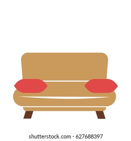 Brown couch with pillows