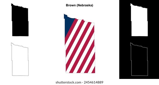 Brown County (Nebraska) outline map set