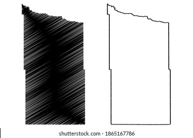 Brown County, Nebraska (U.S. county, United States of America, USA, U.S., US) map vector illustration, scribble sketch Brown map