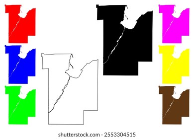 Brown County, State of Wisconsin (U.S. county, United States of America, US) map vector illustration, scribble sketch Brown map