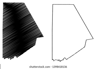 Brown County, Texas (Counties in Texas, United States of America,USA, U.S., US) map vector illustration, scribble sketch Brown map