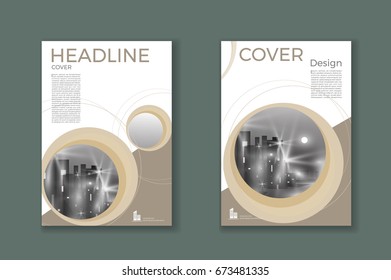 Brown cover Brochure template, design, annual report, magazine and flyer layout Vector