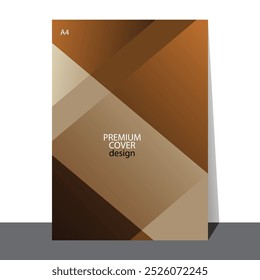 Capa marrom. Fundo premium e luxo com forma abstrata.  Elite premium modelo vetor para folheto elegante, layout de panfleto, contemporâneo, etc.