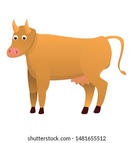 Brown cow icon. Cartoon of brown cow vector icon for web design isolated on white background