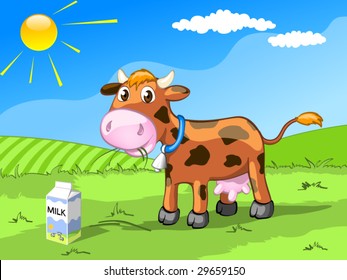 brown cow on the meadow