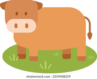 brown cow ox moo farm animal