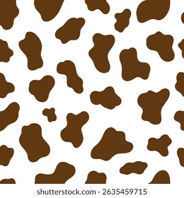 Brown cow print pattern silhouette vector flat illustration design.