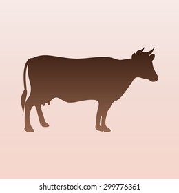 Brown Cow - vector silhouette 