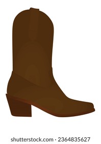 Brown  cowboy boot. vector illustration