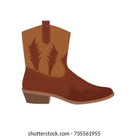 brown cowboy boots isolated on white background