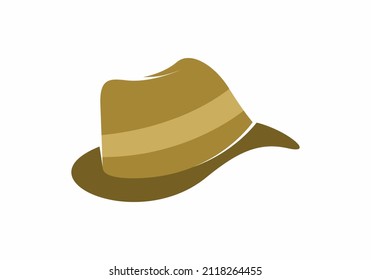 Brown cowboy hat flat illustration design