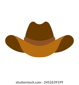 Ilustración vectorial de icono de sombrero de vaquero marrón